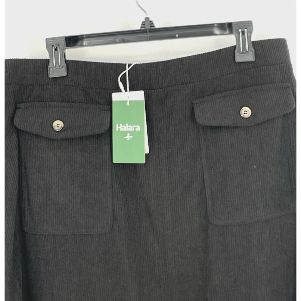 NWT Halara Womens XL Black Aura Cord Cloud Skirt Soft‎ Stretchy